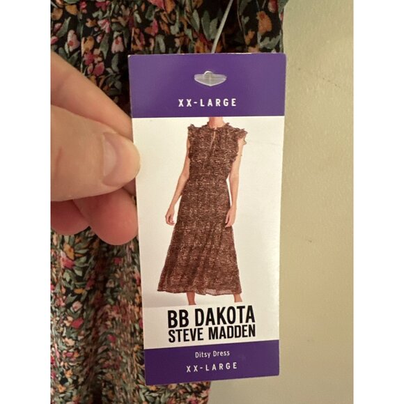 NWT BB Dakota by Steve Madden Ditsy Floral Boho Dress size XXL Sheer Cottage - Picture 7 of 8